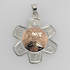 Silver Gold Sun Pendant by Cree Artist Justin Rivard