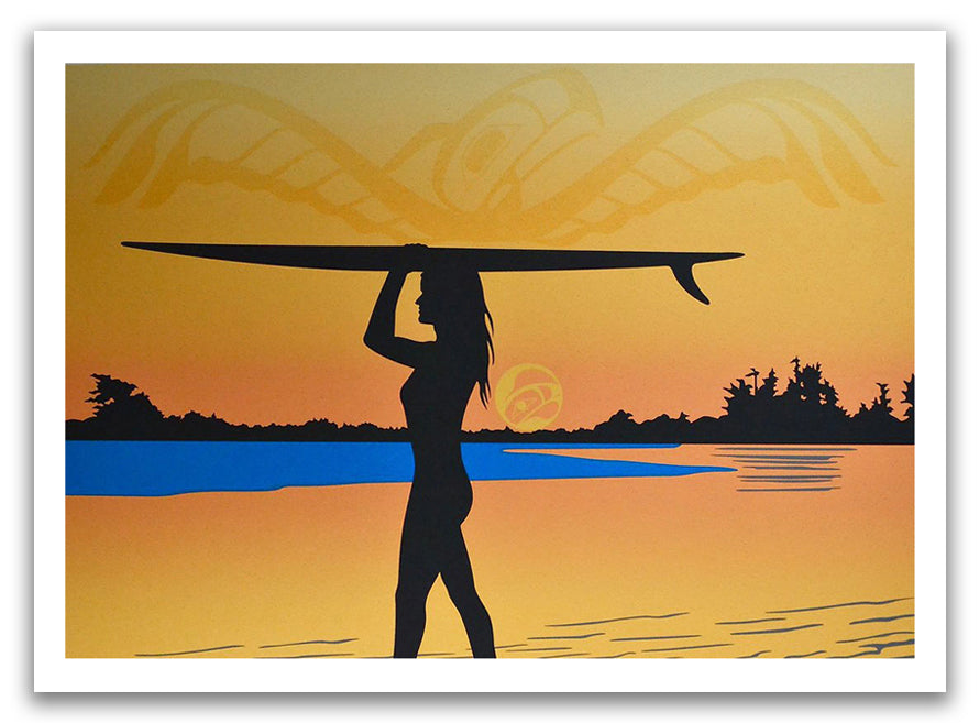 Surfer Girl Limited Edition Print by Tsimshian artist Roy Vickers