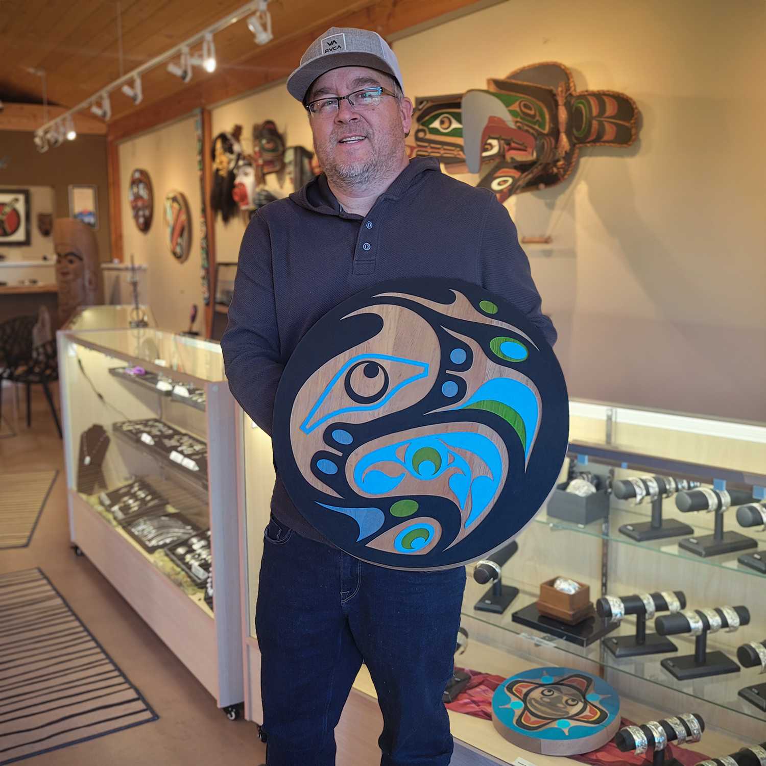 Sandblasted Cedar Eagle Panel by Kwakwaka'wakw artist Trevor Hunt