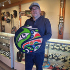 Sandblasted Cedar Raven Panel by Kwakwaka'wakw artist Trevor Hunt