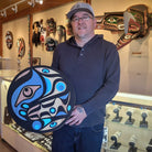 Sandblasted Cedar Wolf Panel by Kwakwaka'wakw artist Trevor Hunt