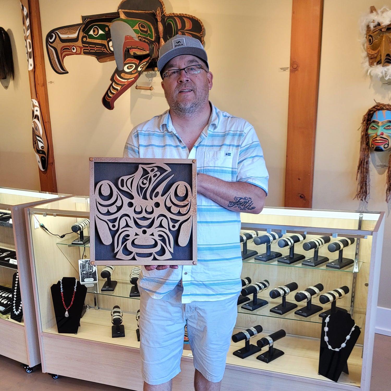 Metal Raven Panel by Kwakiutl artist Trevor Hunt