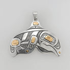 Silver and Gold Whale Tail Pendant by David Neel