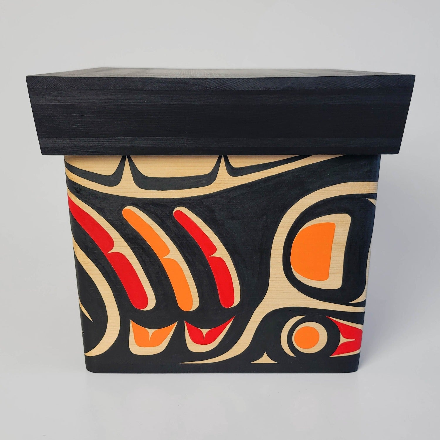 Indigenous Wolf Bentwood Box by Kwakwaka'wakw artist Sandy Johnson