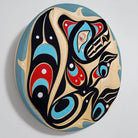 Indigenous Wolf Cedar Panel by Kwakiutl carver Trevor Hunt