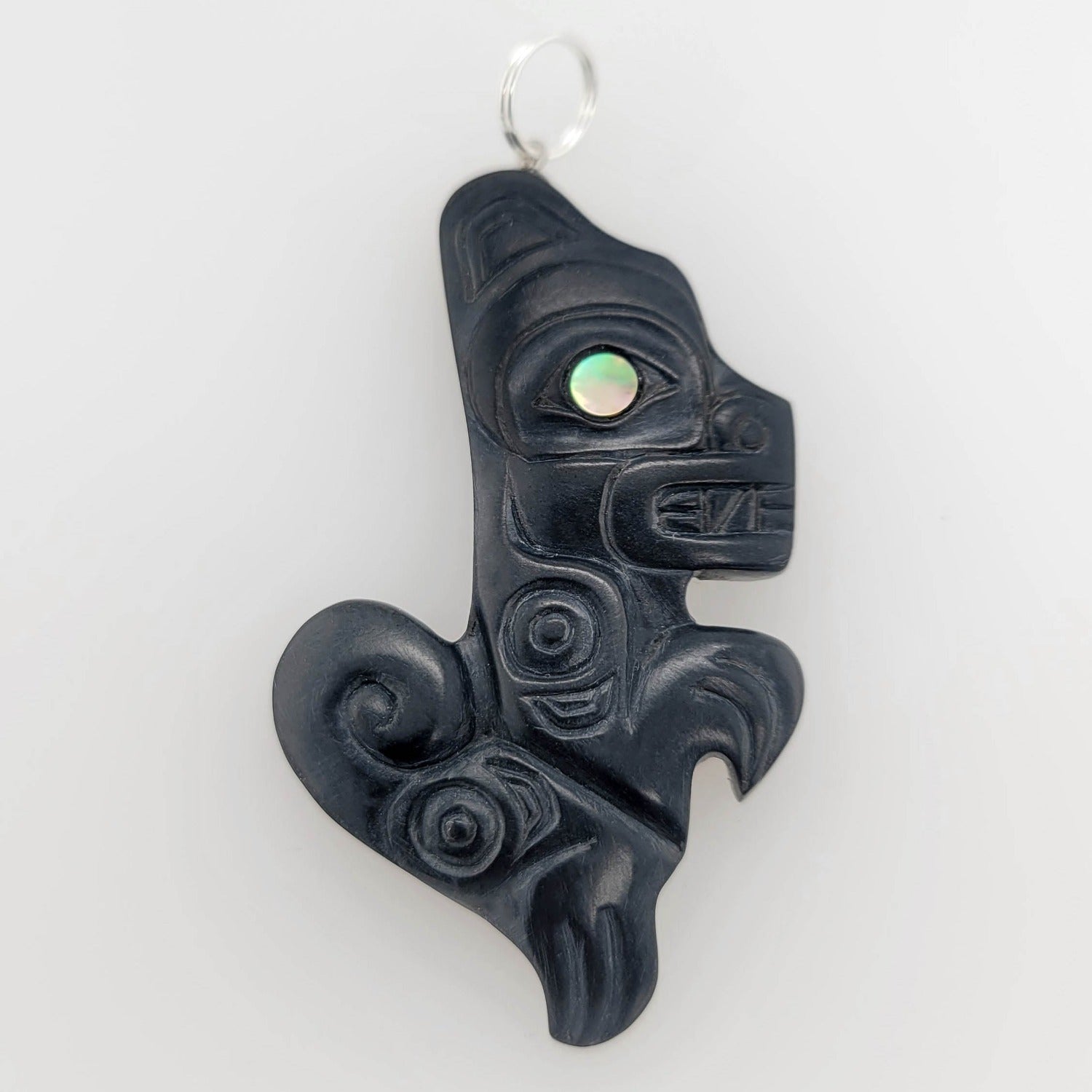 Argillite Wolf Pendant by Haida artist Gryn White