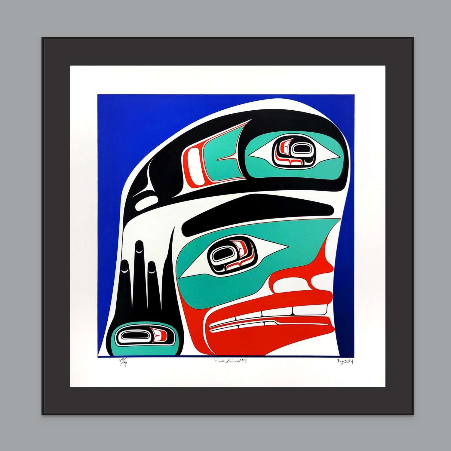 Three Finned Killer Whale Native Print by Haida artist Reg Davidson