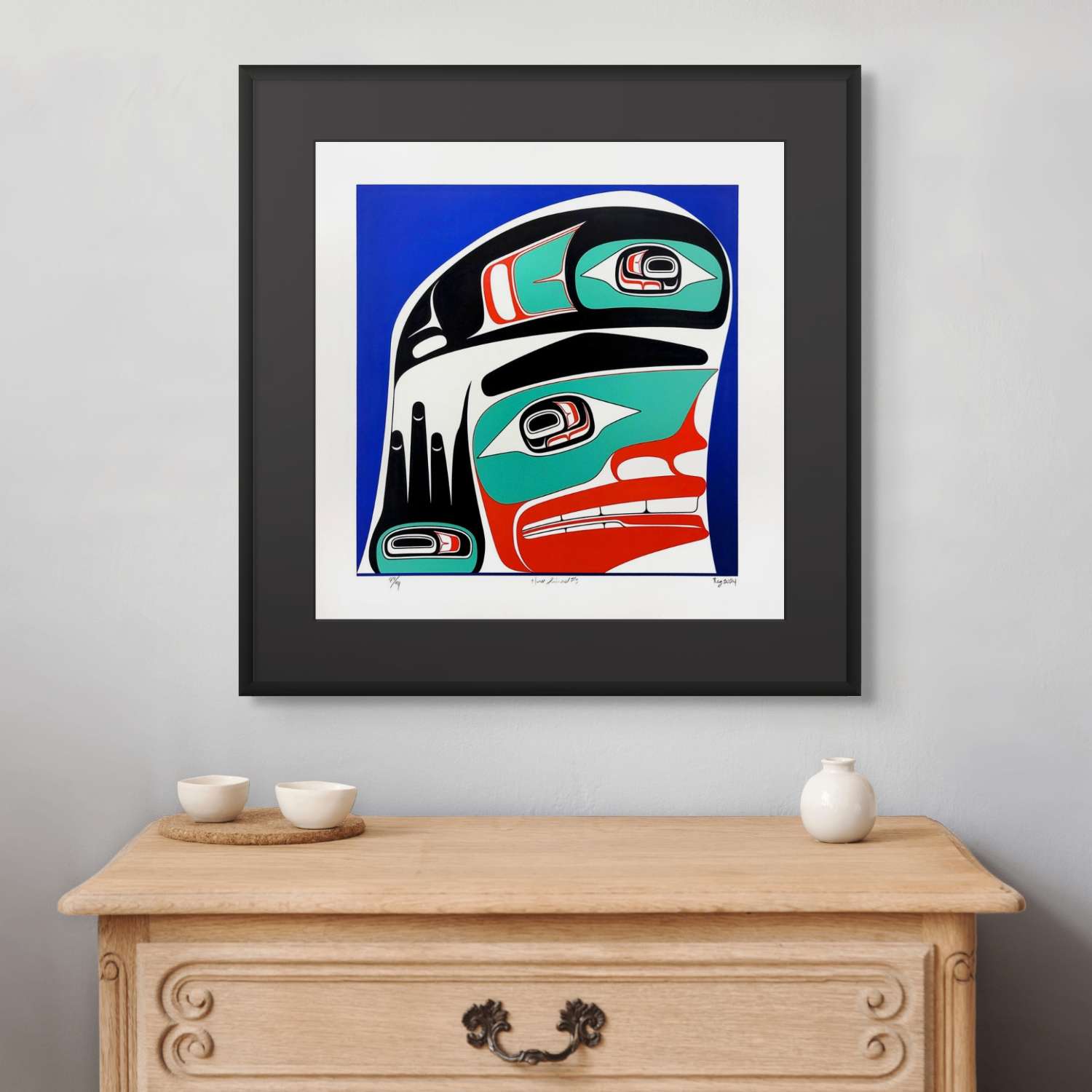 Three Finned Killer Whale Native Print by Haida artist Reg Davidson