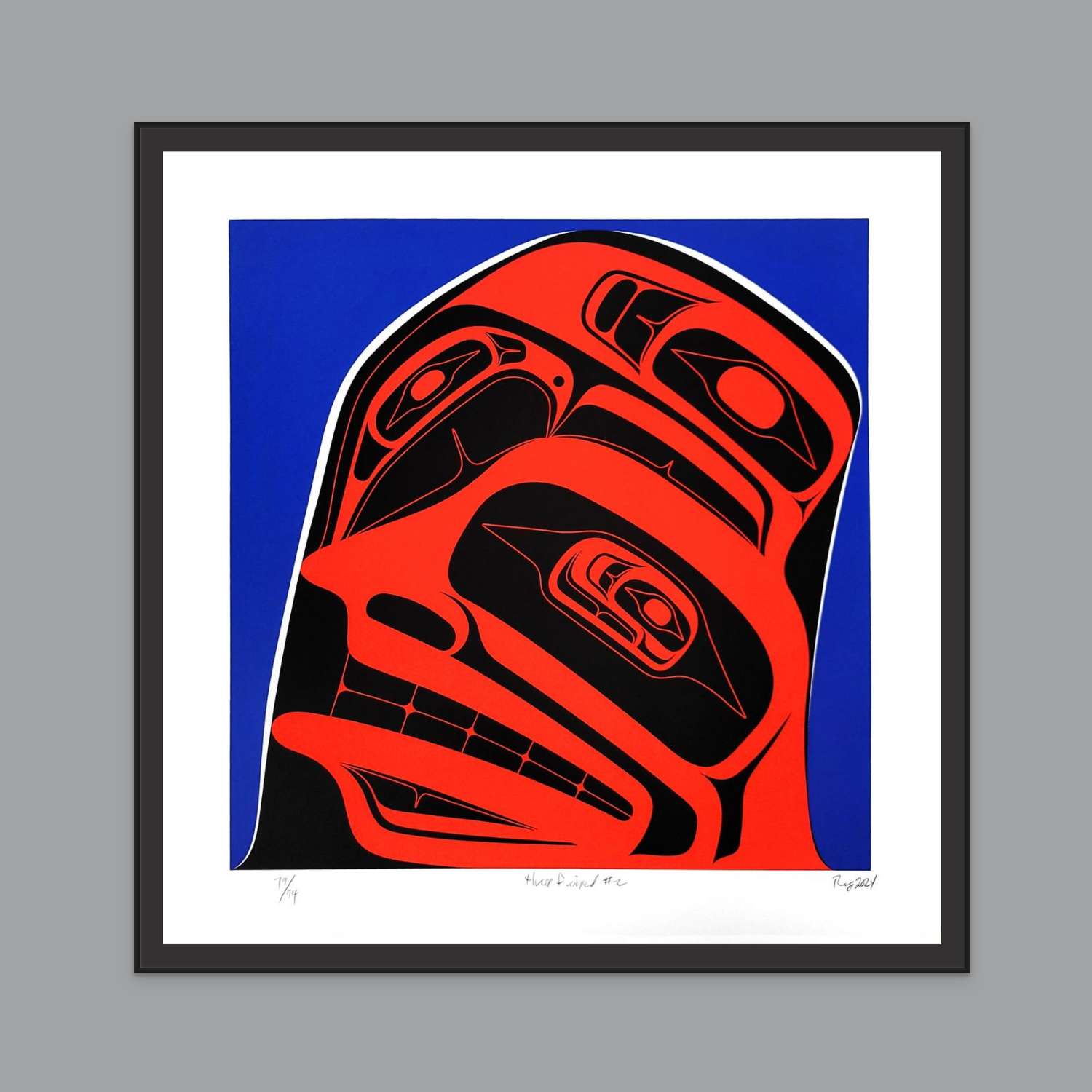 Three Finned Killer Whale Native Print by Haida artist Reg Davidson