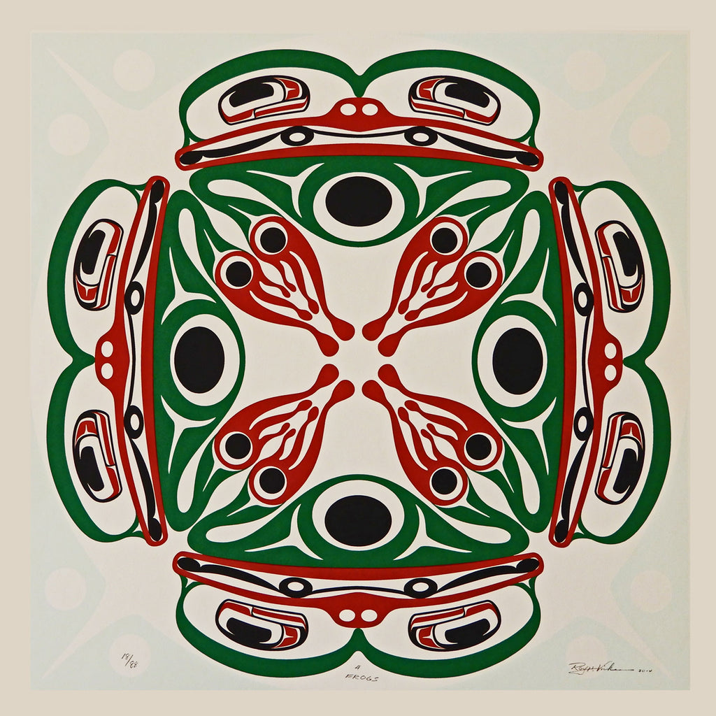 Four Frogs Limited Edition Print by Tsimshian artist Roy Vickers