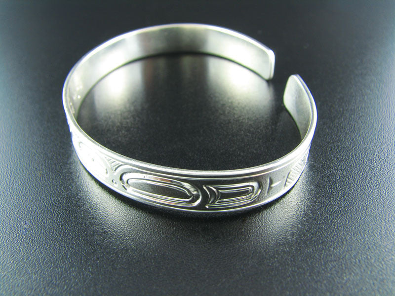 Haida Raven Small Silver Bracelet