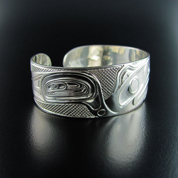 Haida Raven 3/4 inch Silver Bracelet
