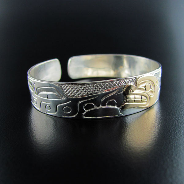 Haida Orca Gold Silver Bracelet