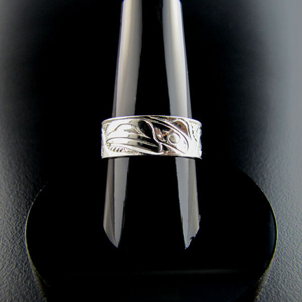 Raven Gold and Silver Ring by Haida artist Carmen Goertzen