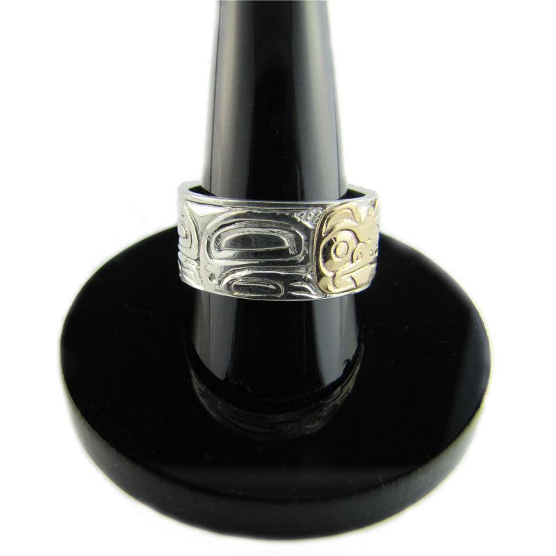 Bear Gold and Silver Ring by Haida artist Carmen Goertzen