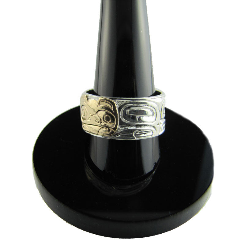 Bear Gold and Silver Ring by Haida artist Carmen Goertzen