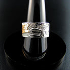 Haida Wolf Silver and Gold Band by Carmen Goertzen