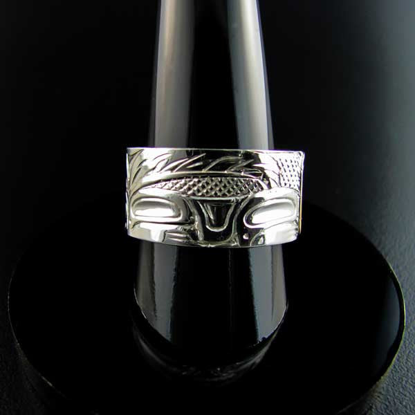 Haida Wolf Silver and Gold Band by Carmen Goertzen