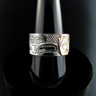 Haida Wolf Silver and Gold Band by Carmen Goertzen