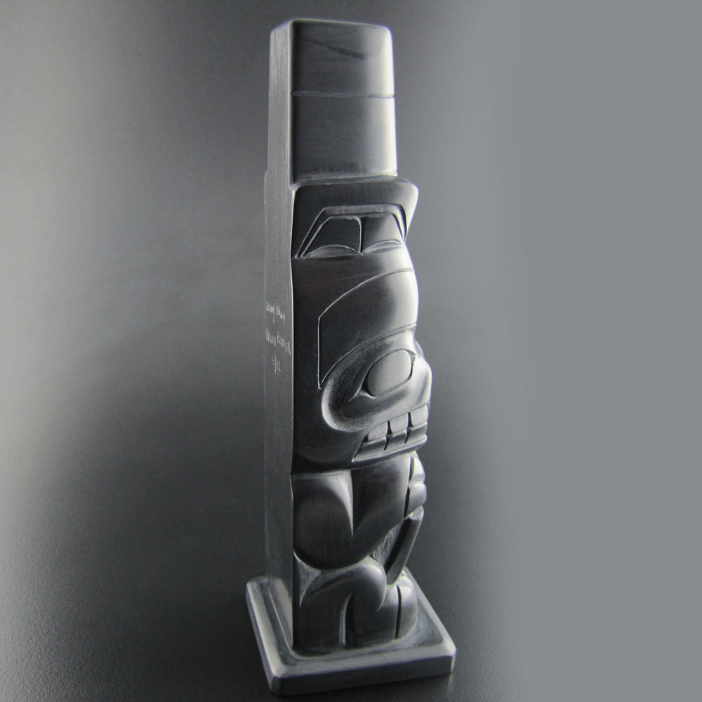 Haida Beaver Argillite Pole by carver Denny Dixon