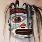 Cedar and Abalone Harvet Portrait Mask by Kwakiutl carver Trevor Hunt