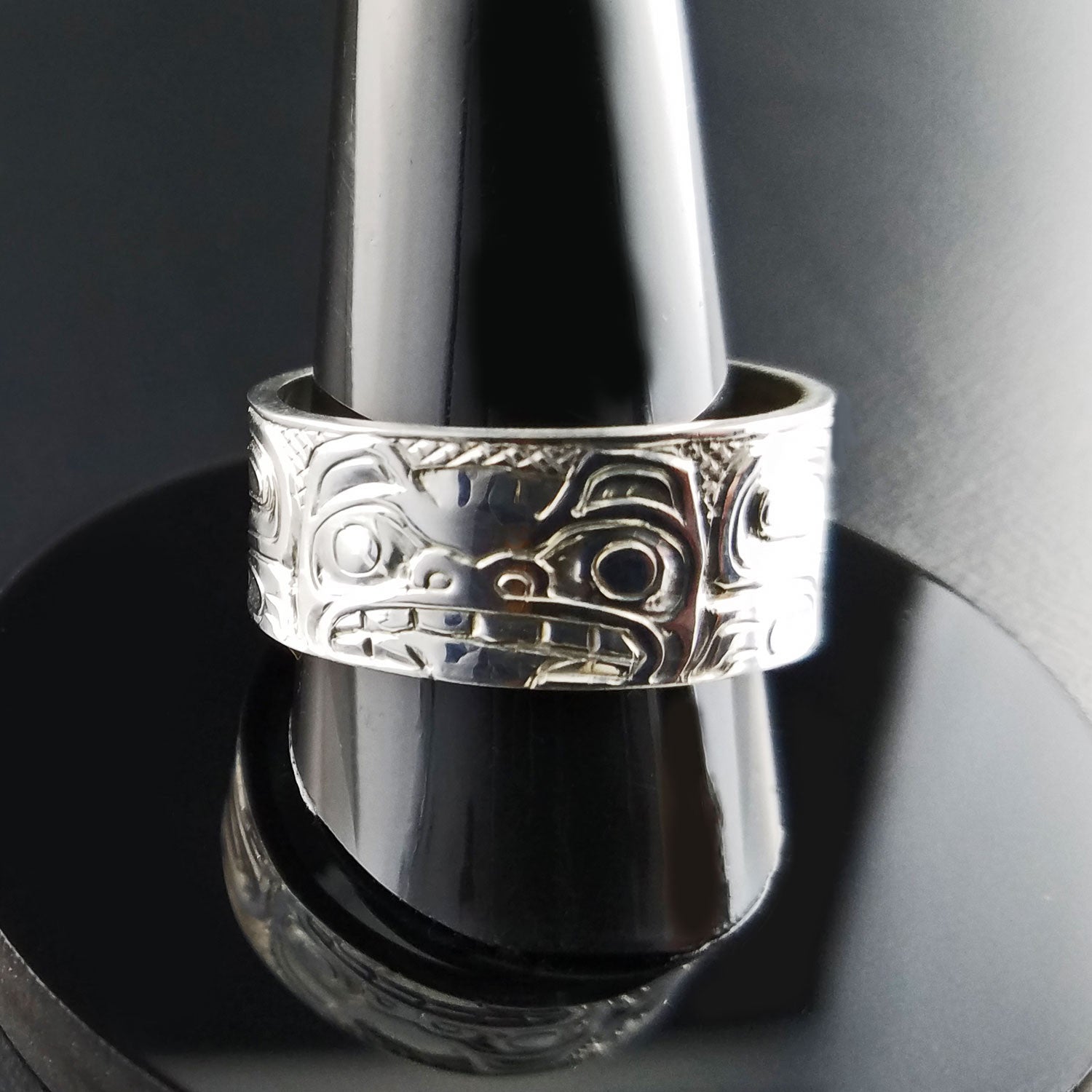 Silver Bear Ring by Haida artist Carmen Goertzen