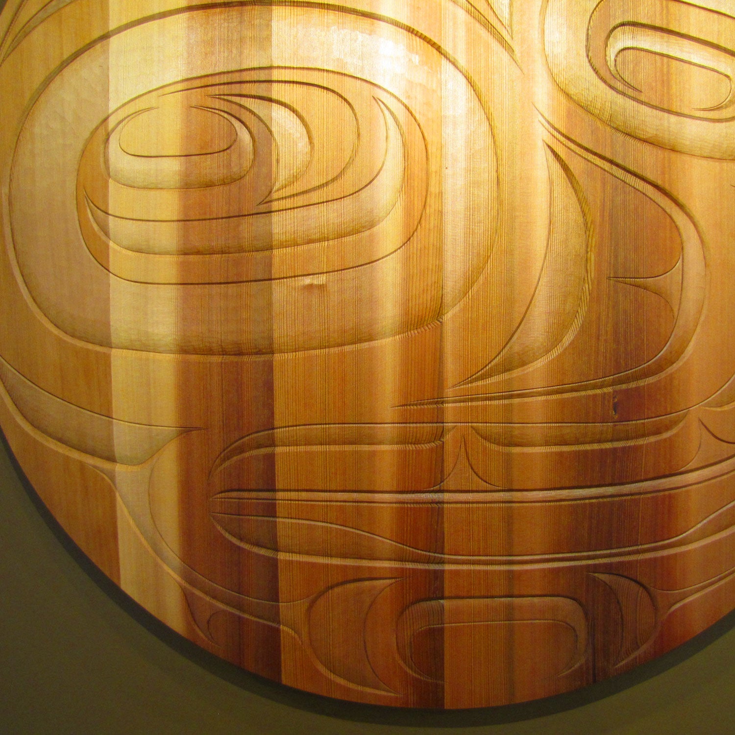 Large Bear and Salmon Cedar Panel by Kwakiutl carver Trevor Hunt