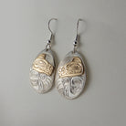 First Nations Silver and Gold Bear Earrings by Kwakwaka'wakw artist Joe Wilson