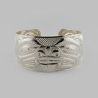 Silver Carved and Hammered Bear Bracelet by Haida artist Derek White