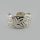 Silver Carved and Hammered Bear Bracelet by Haida artist Derek White