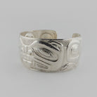 Silver Carved and Hammered Bear Bracelet by Haida artist Derek White