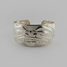 Silver Carved and Hammered Bear Bracelet by Haida artist Derek White