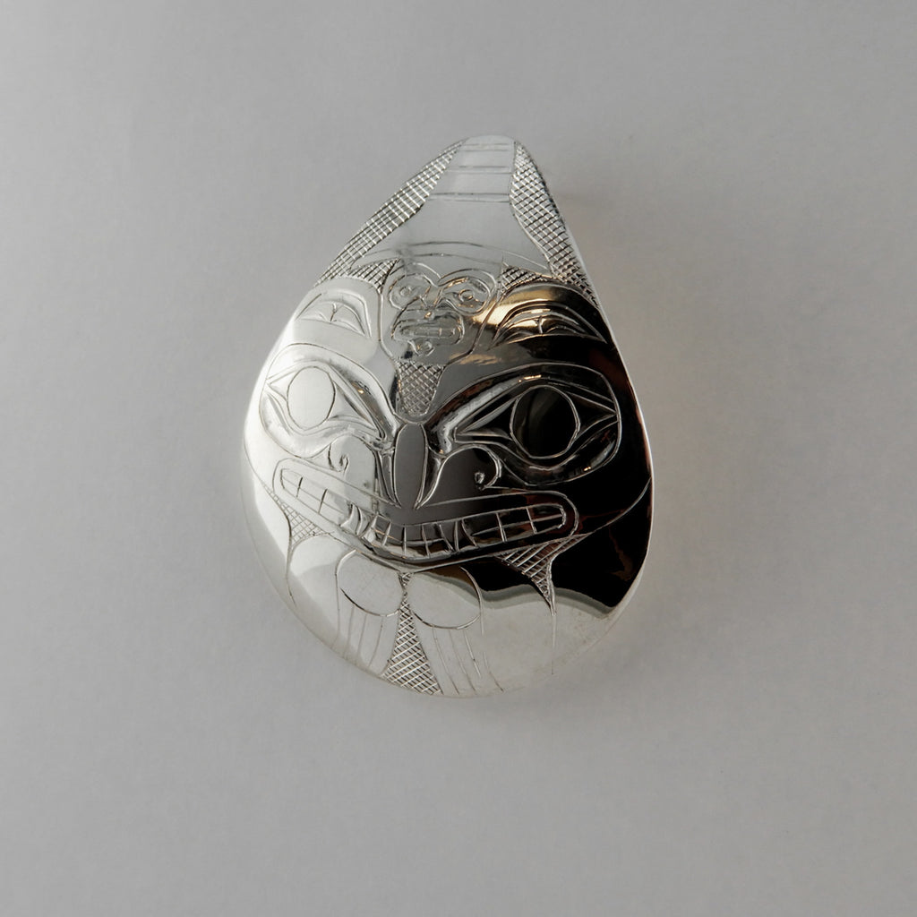 Silver Bear and Chief Pendant by Haida artist Andrew Williams