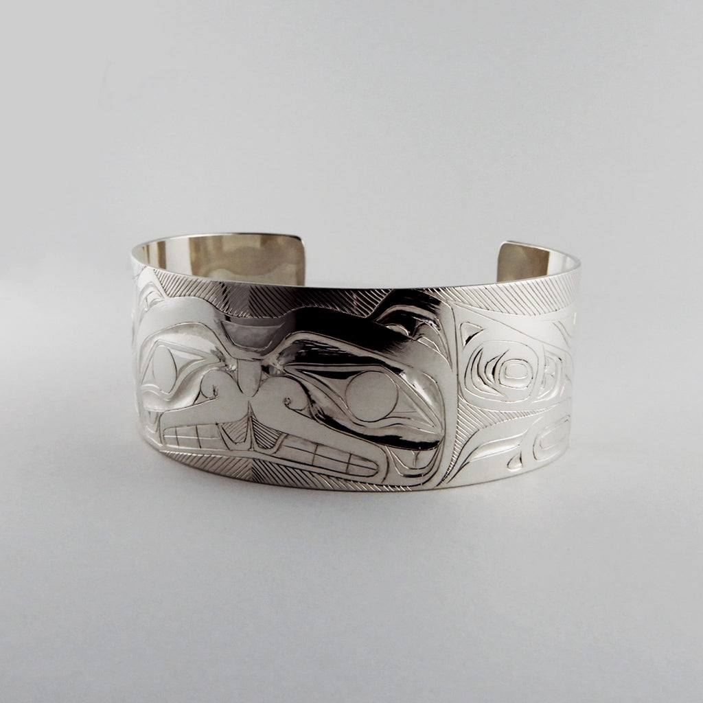 Silver First Nations Beaver Bracelet by Haida artist Andrew Williams