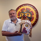 Kwakwaka'wakw Master Carver Bill Henderson with Snowy Owl Mask