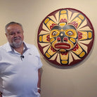 Kwakwaka'wakw Master Carver Bill Henderson with Sun Moon Mask