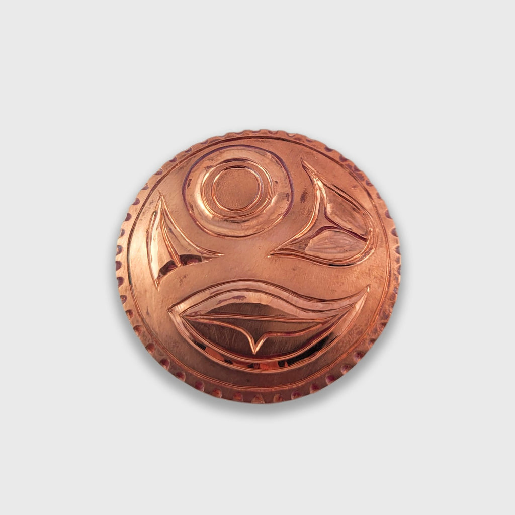 Copper First Nations Salmon Egg Pendant by Haida artist Derek White