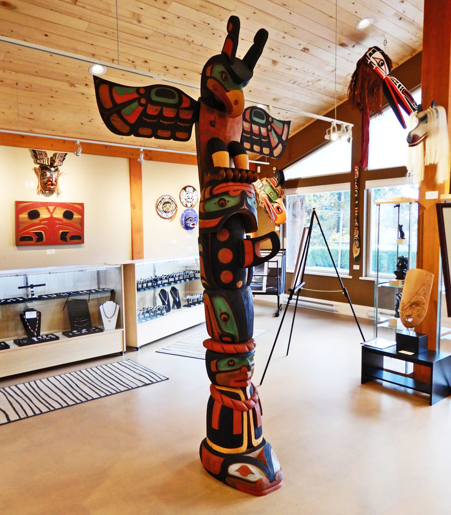 Thunderbird, Orca and Chief Totem Pole by Kwakwaka'wakw Master Carver Calvin Hunt