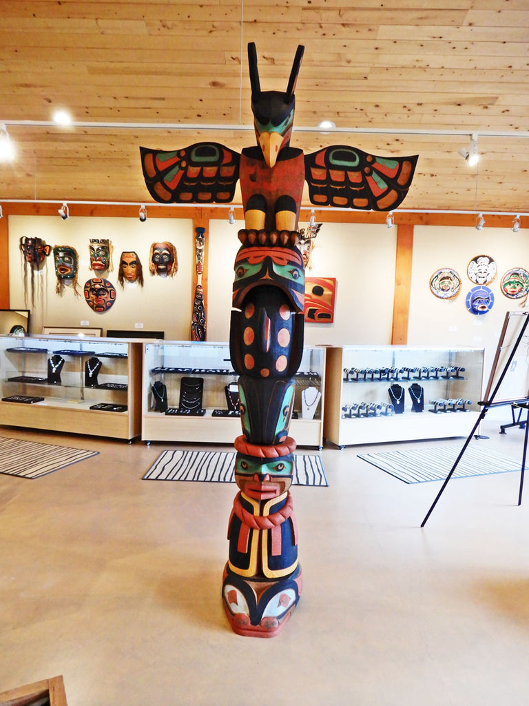 Thunderbird, Orca and Chief Totem Pole by Kwakwaka'wakw Master Carver Calvin Hunt