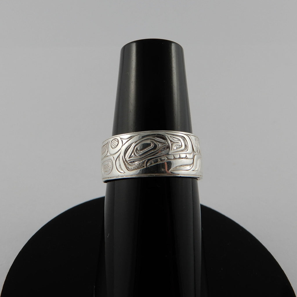 Custom Silver Orca First Nations Wedding Band