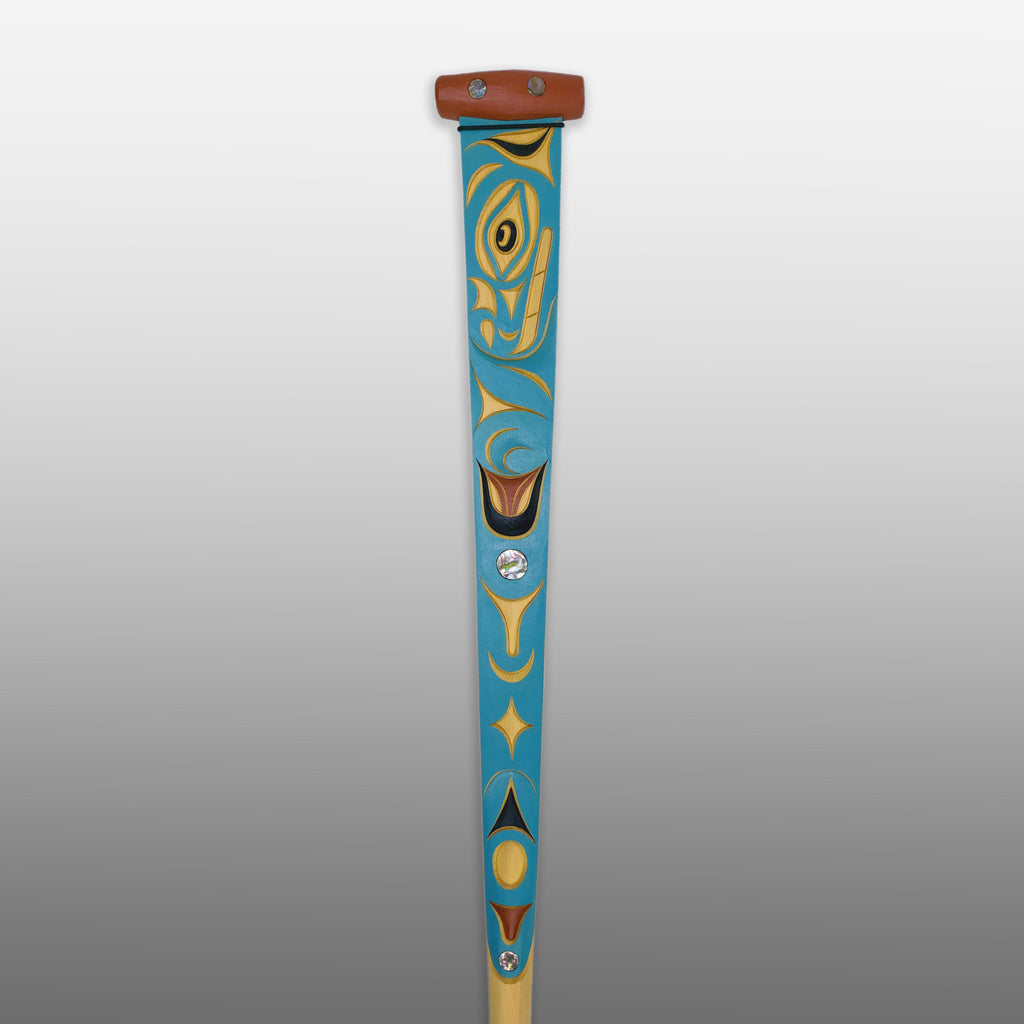 Double-sided Rave and Sea Serpent Paddle by Nuu-chah-nulth carver Joshua Prescott