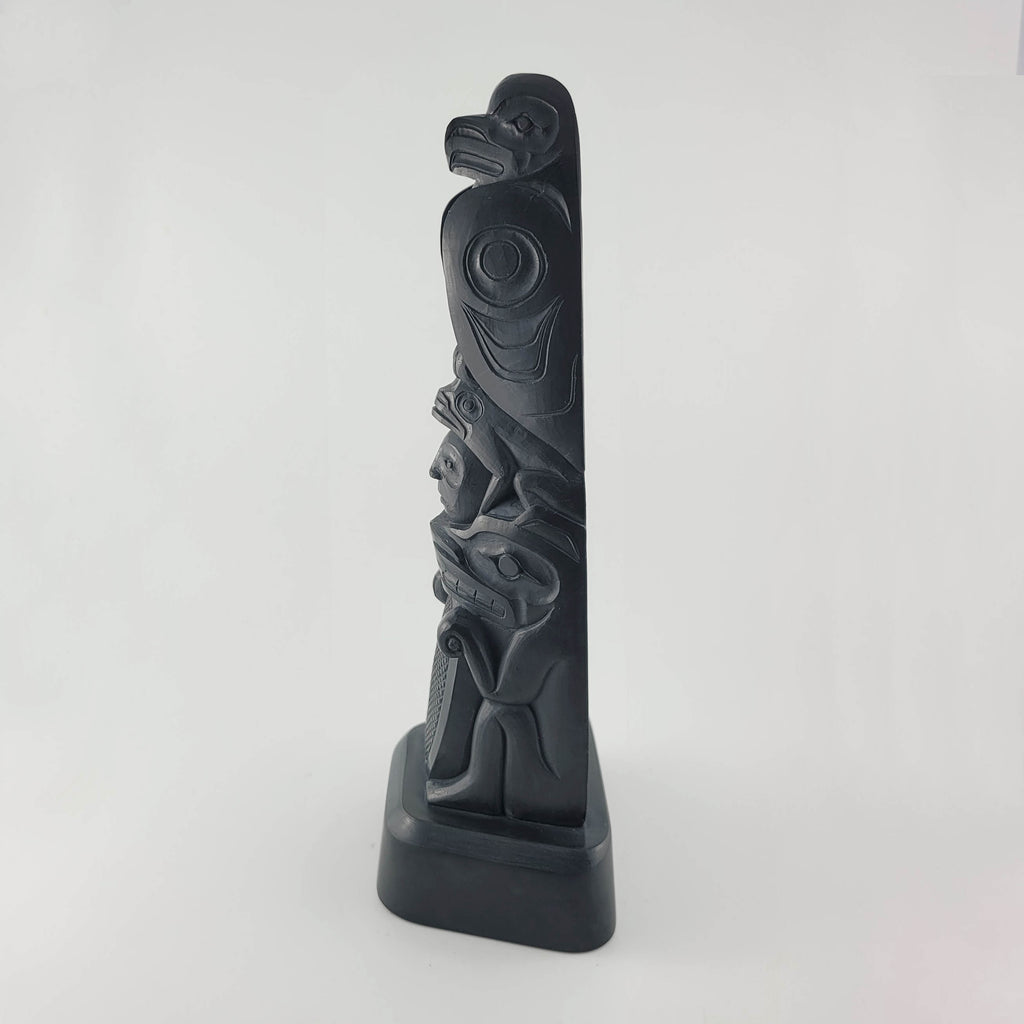 Argillite Totem Pole by Haida Carver Chris Russ