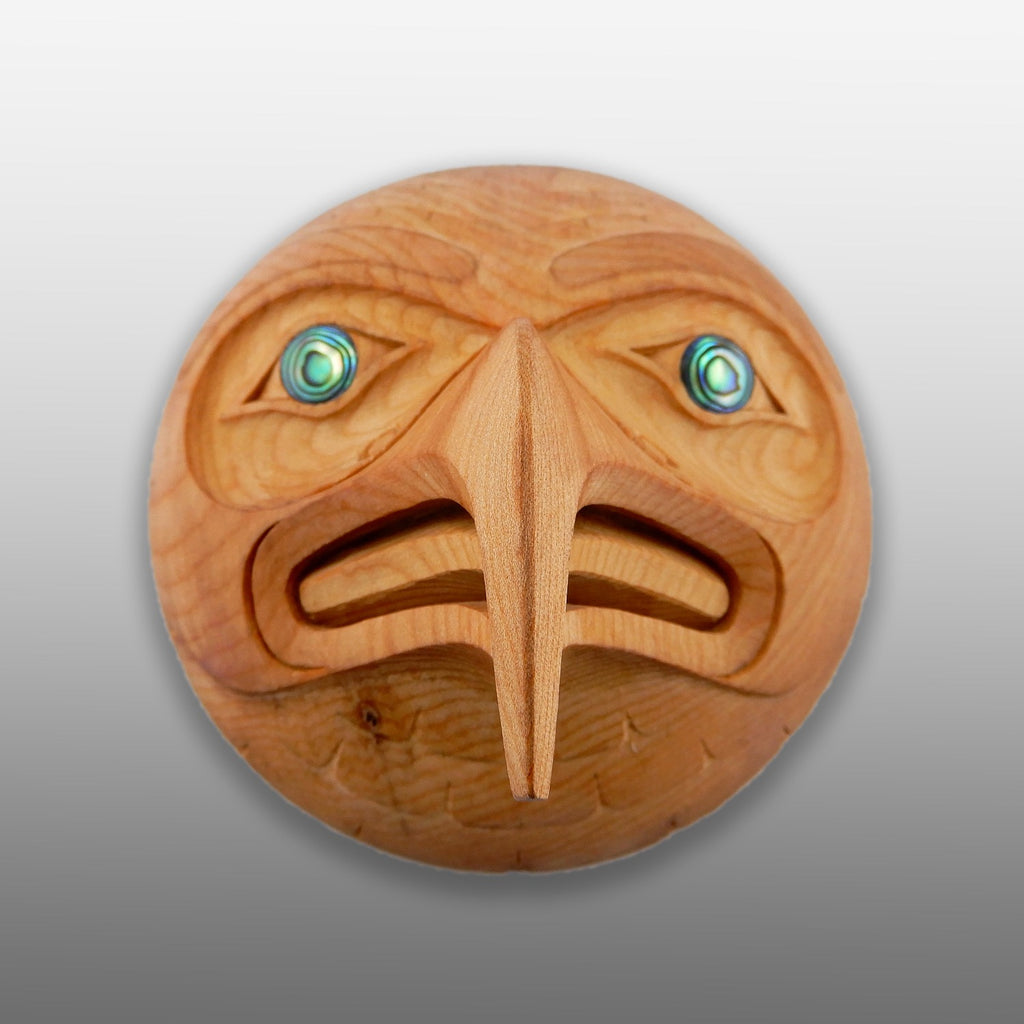 Yew Wood Eagle Pendany by Haida Master Carver Ron Russ
