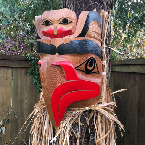 Large Eagle and Frog Mask by Haida carver Lyle Campbell