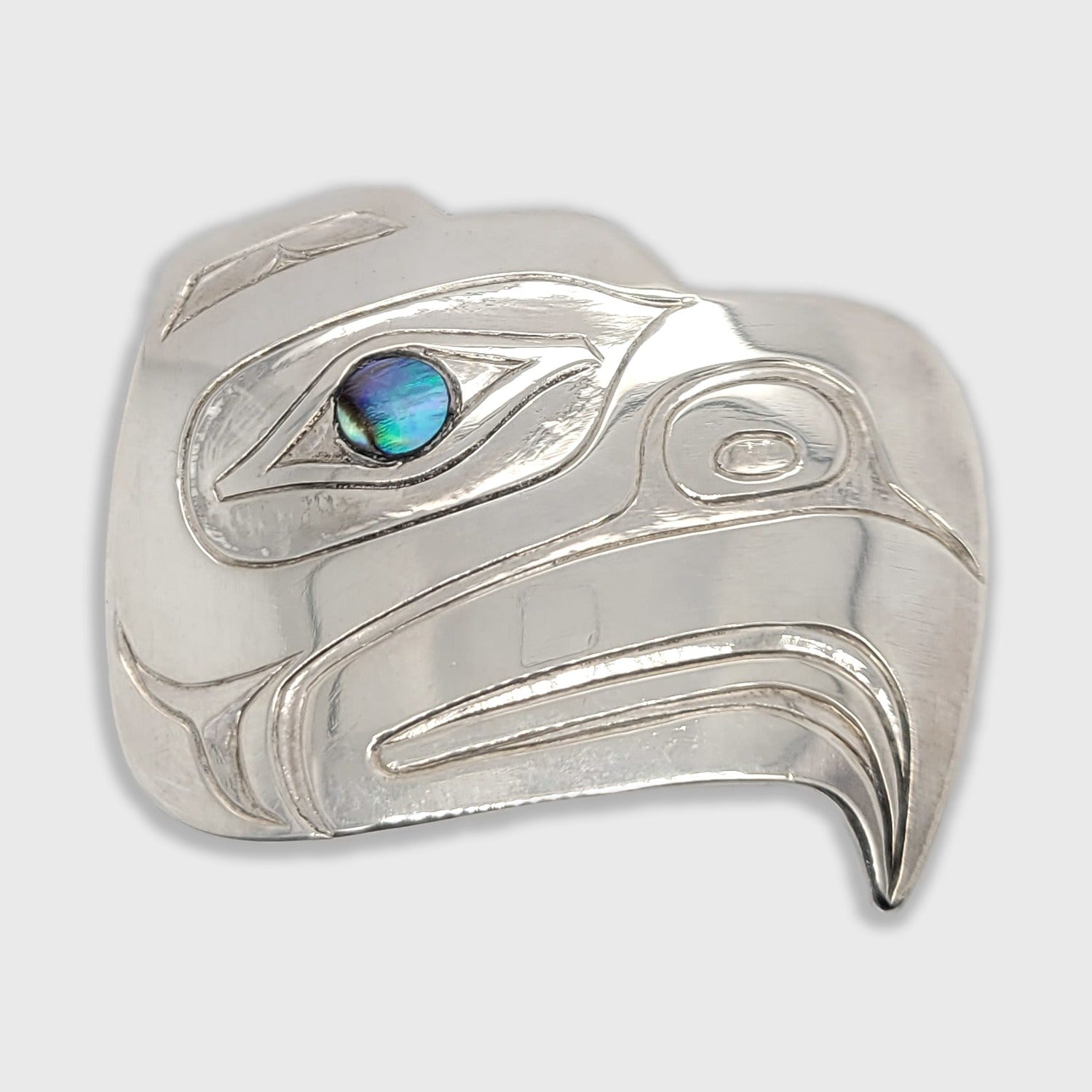 Silver and Abalone Eagle Pendant by Haida artist Derek White