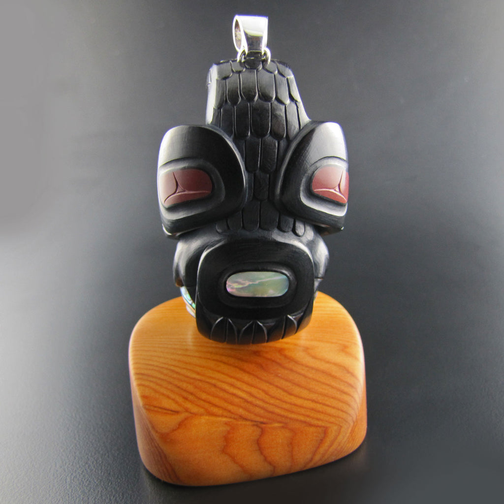 Argillite First Man Rattle Pendant by Haida artist Darrell White