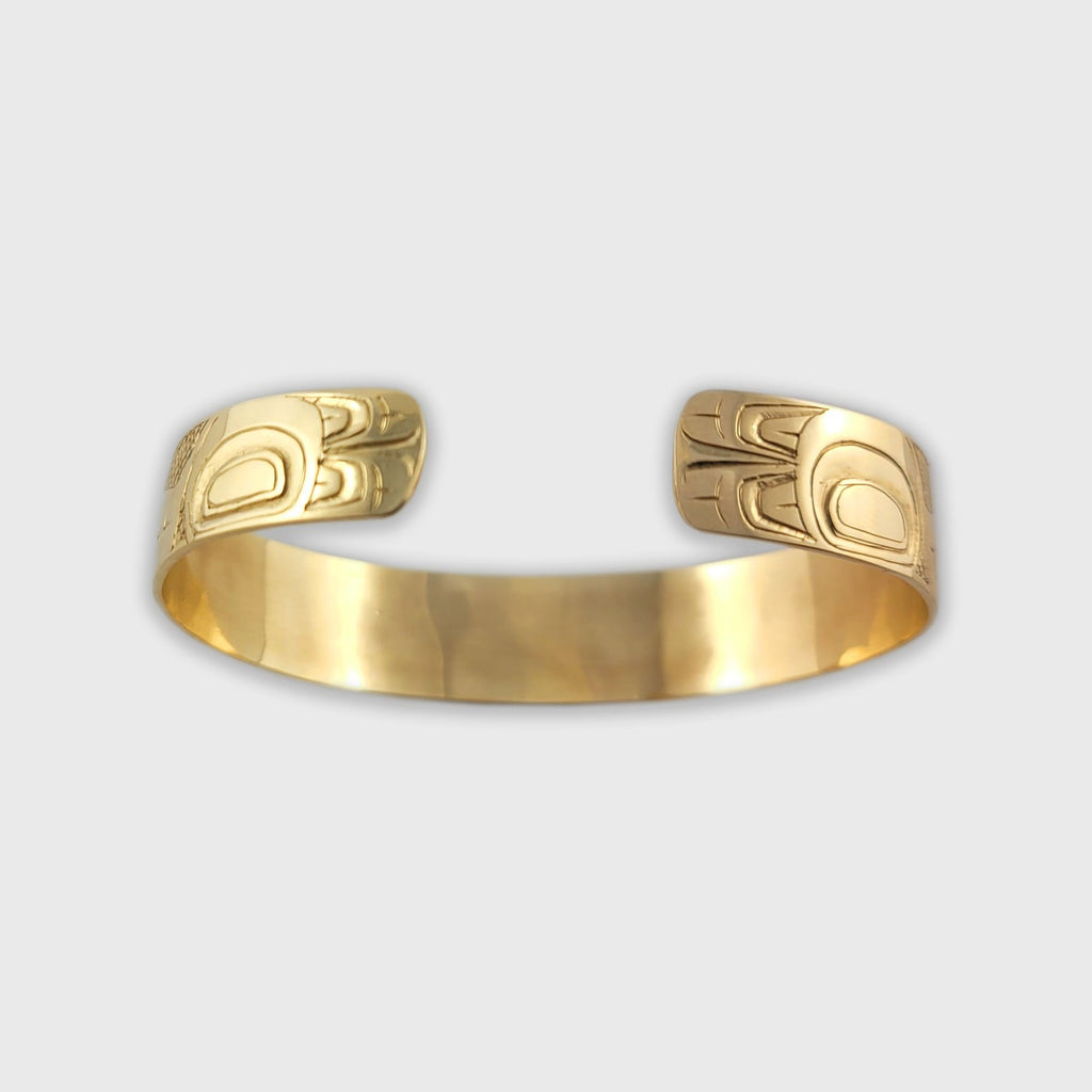 First Nations Gold Hummingbird Bracelet by Haida artist Carmen Goertzen