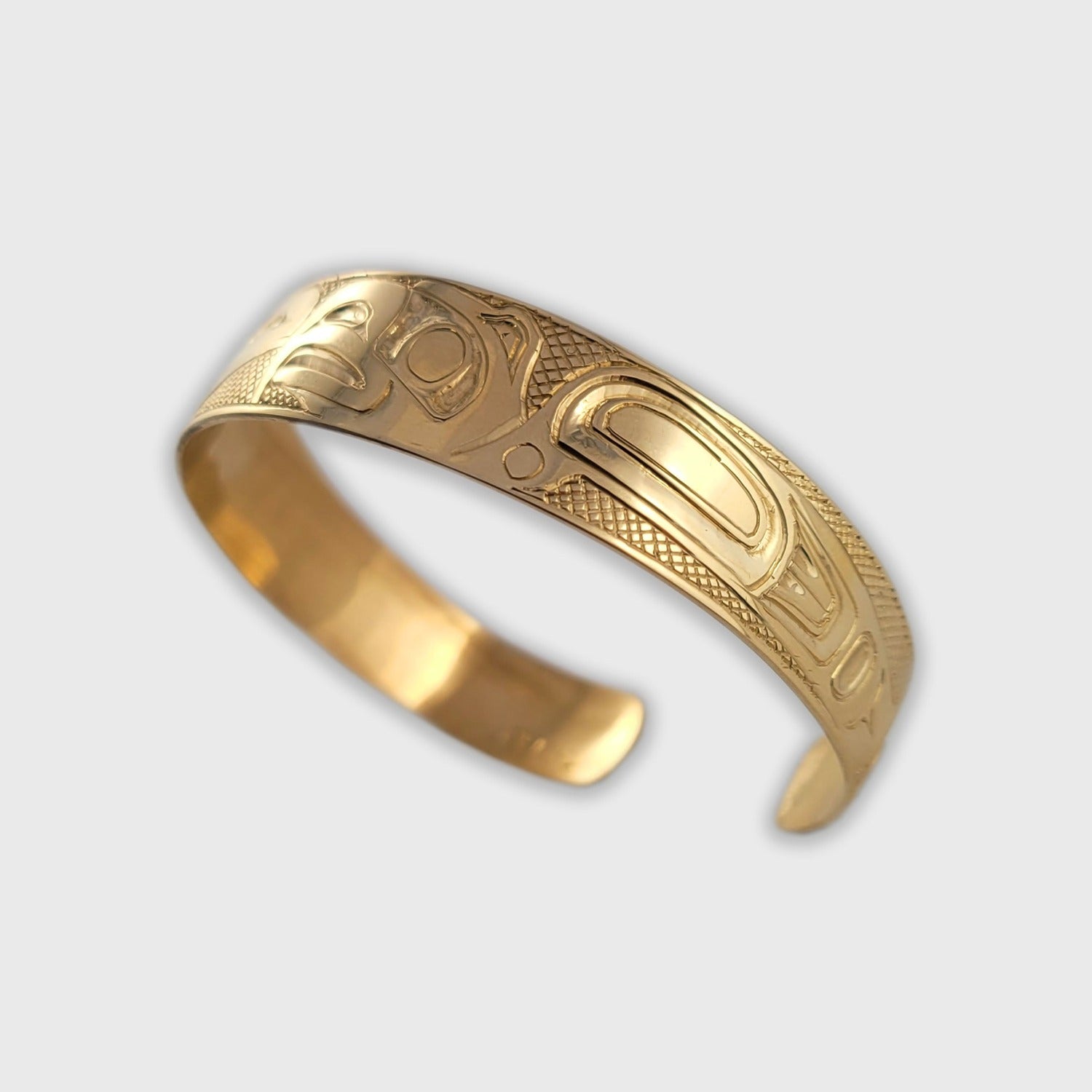 Gold Love Birds Bracelet by Haida artist Carmen Goertzen