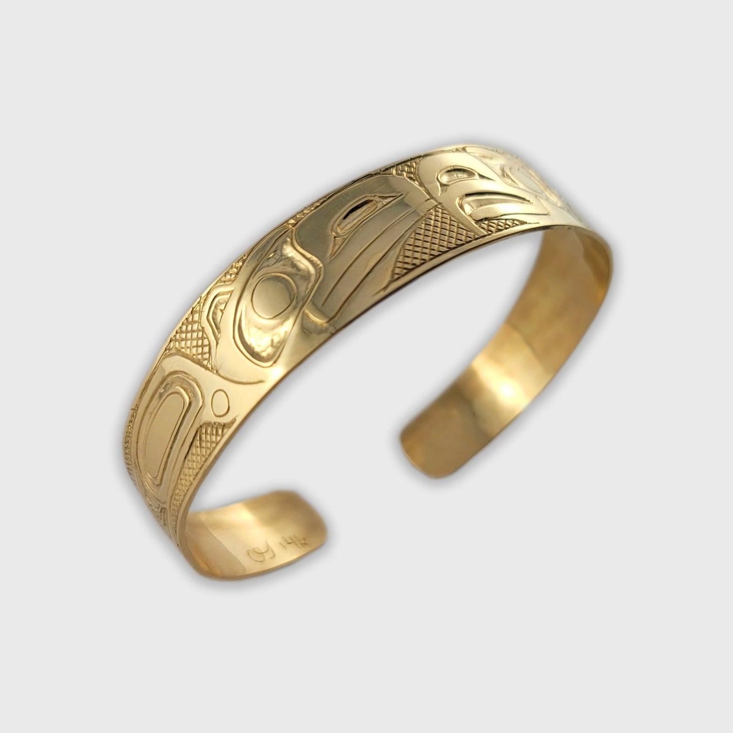 Gold Love Birds Bracelet by Haida artist Carmen Goertzen