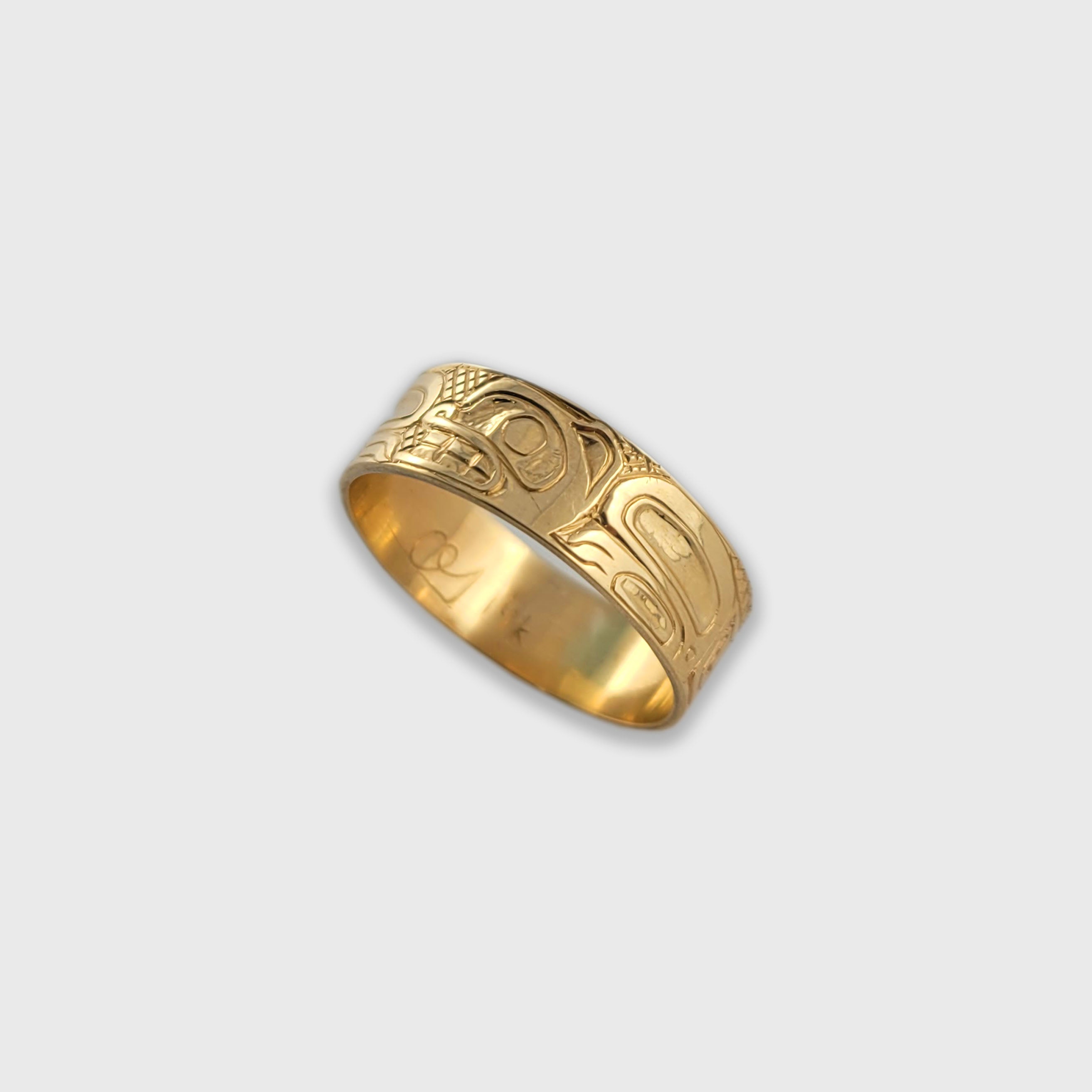 Gold Bear Ring by Haida artist Carmen Goertzen